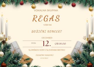 Božični koncert vokalne skupine Regas