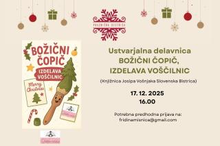 Ustvarjalna delavnica v knjižnici: Božični čopič, Izdelava voščilnic