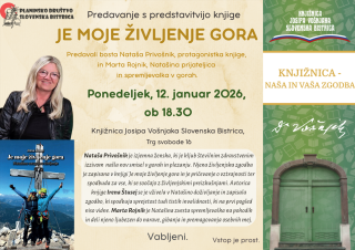 Predavanje s predstavitvijo knjige: Je moje življenje gora