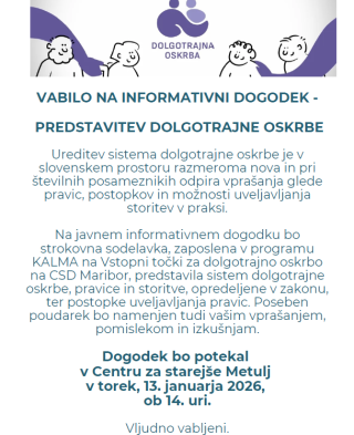 Informativni dogodek- Predstavitev dolgotrajne oskrbe