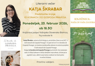 Literarni večer: Predstavitev knjige 10 korakov do Gospoda Pravega