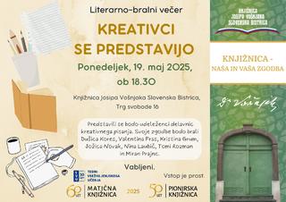 Literarni večer KREATIVCI SE PREDSTAVIJO
