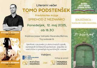 Literarni večer s Tomom Podstenškom in predstavitev zbirke kratkih zgodb Sprehod z neznanko