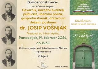 DOMOZNANSKI VEČER: dr.Josip Vošnjak