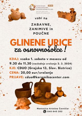 GLINENE URICE za osnovnošolce - marec