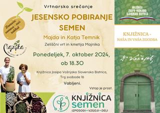 Vrtnarska srečanja JESENSKO POBIRANJE SEMEN