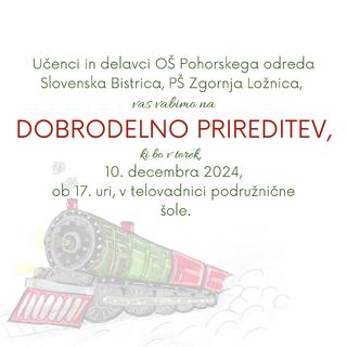 Dobrodelna prireditev: S pravljičnim vlakom na pot ...