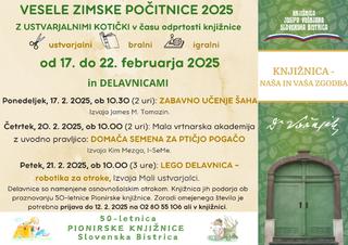 Ustvarjalni kotički - Vesele zimske počitnice 2025