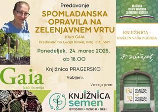 Predavanje Kluba Gaia - Spomladanska opravila na zelenjavnem vrtu