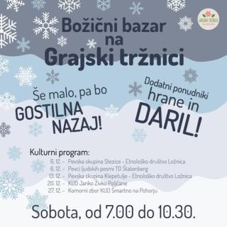 Grajska tržnica  z Božičnim bazarjem 27. 12. 2025