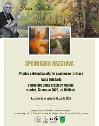 Odprtje spominske razstave ljubiteljskega slikarja Ivana Skledarja