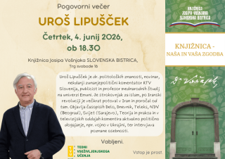 Pogovorni večer: Uroš Lipušček